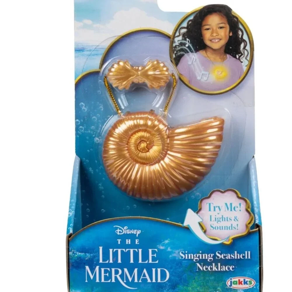DISNEY The Little Mermaid Ariel SINGING Seashell LIGHT UP Necklace NEW